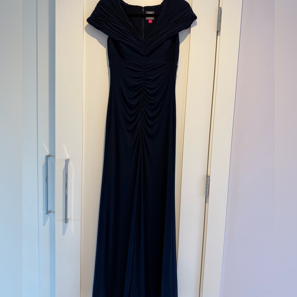 Vince Camuto Navy Blue Long Formal Dress